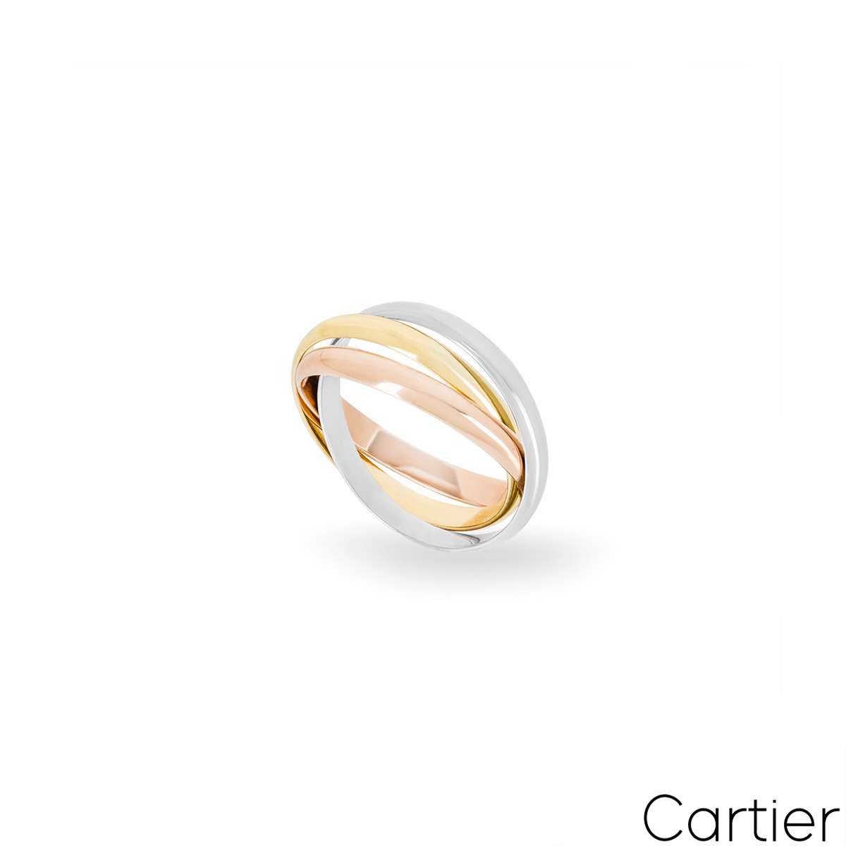 Cartier Tri-Colour Gold SM Trinity Ring Size 51 B4086100 | Rich Diamonds